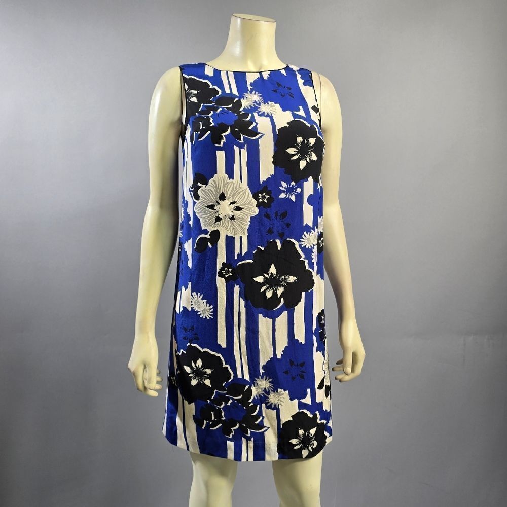 Maeve Size 2 Blue and Black Sleeveless Sheath Mini Dress R8